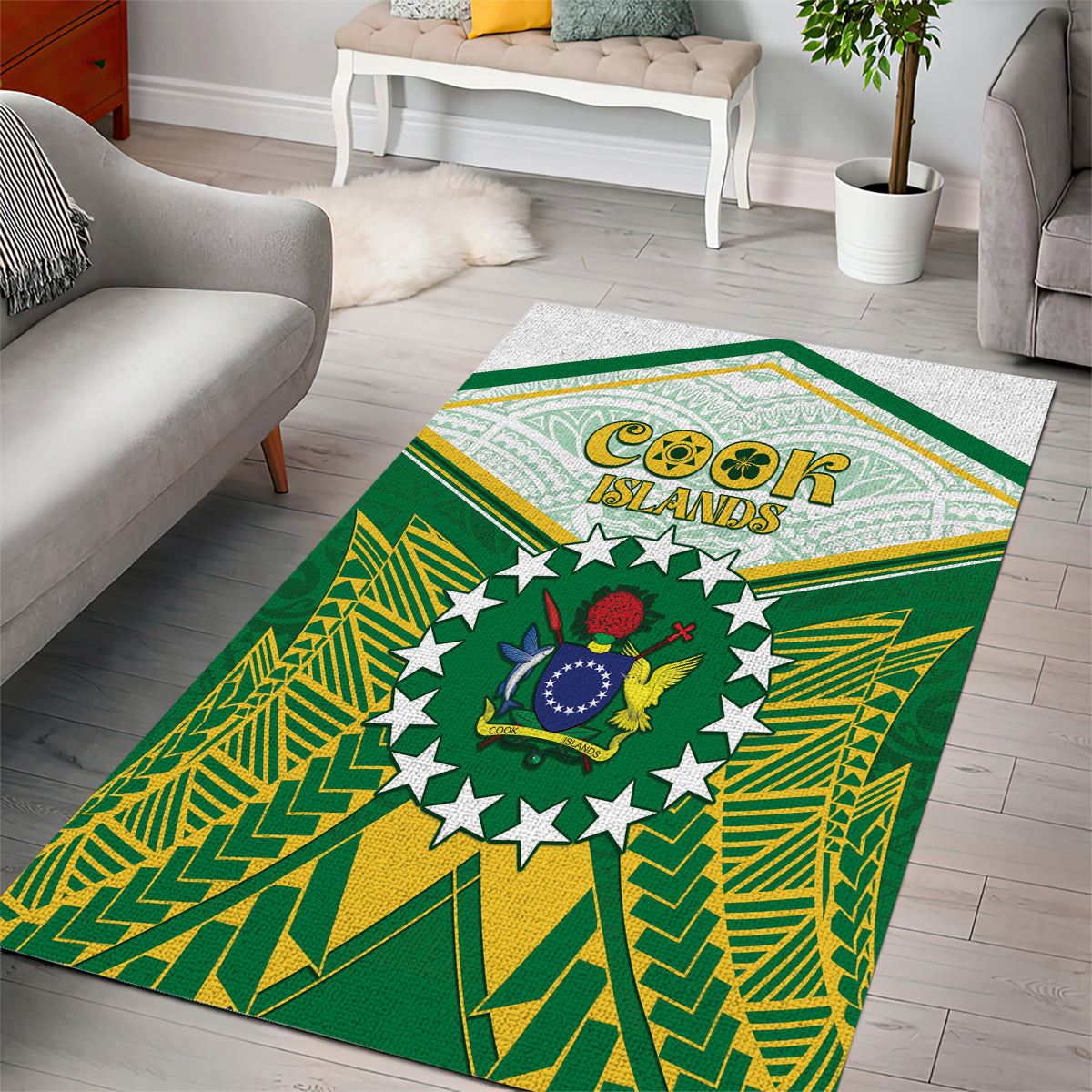 Cook Islands Ra o te Ui Ariki Area Rug Polynesian Pattern