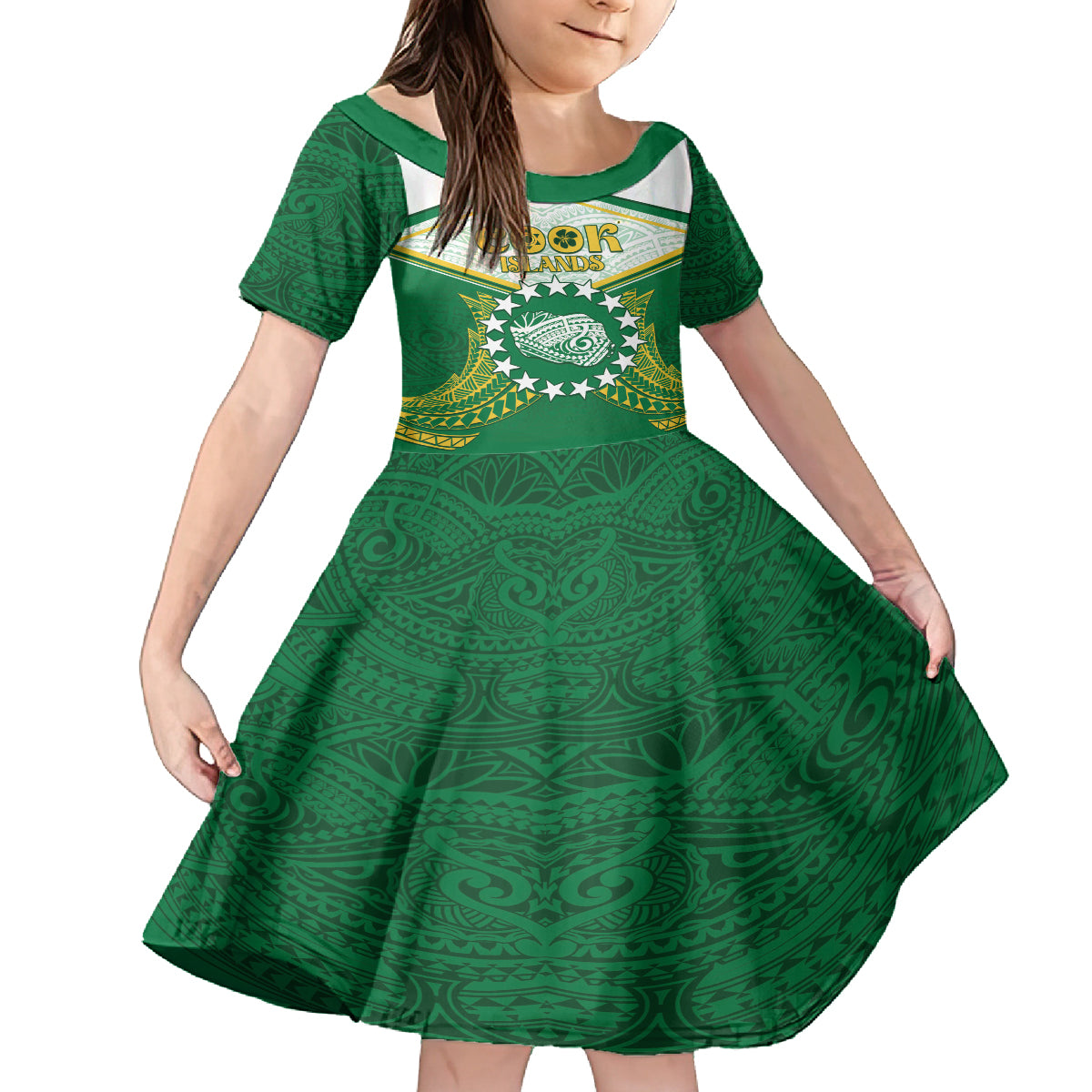 Personalised Cook Islands Ra o te Ui Ariki Family Matching Tank Maxi Dress and Hawaiian Shirt Polynesian Pattern