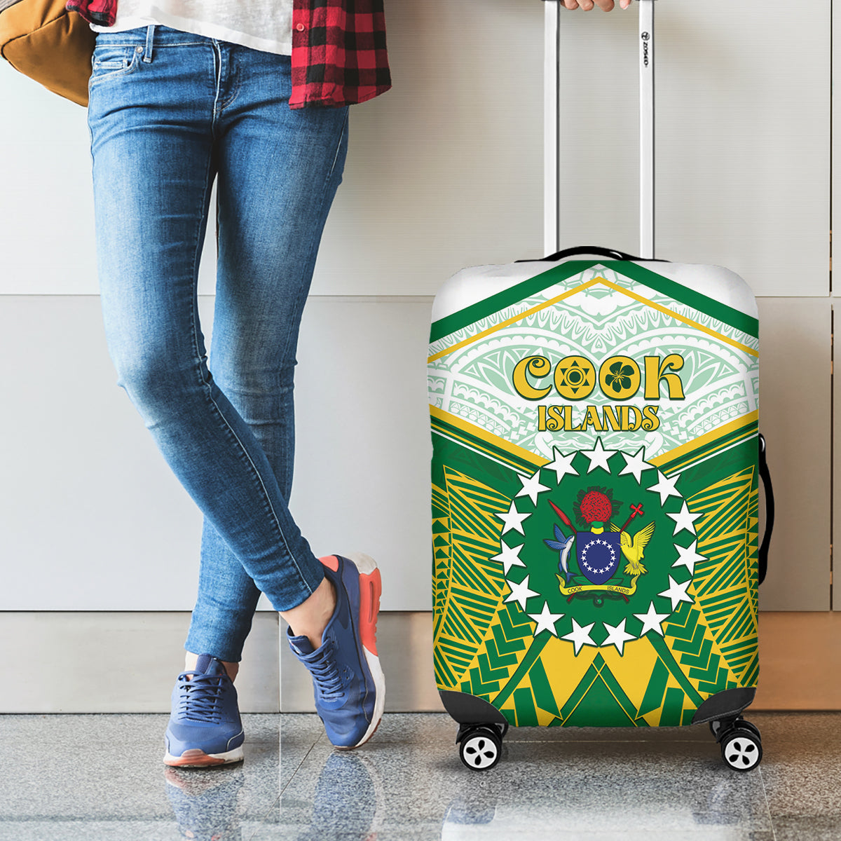 Cook Islands Ra o te Ui Ariki Luggage Cover Polynesian Pattern