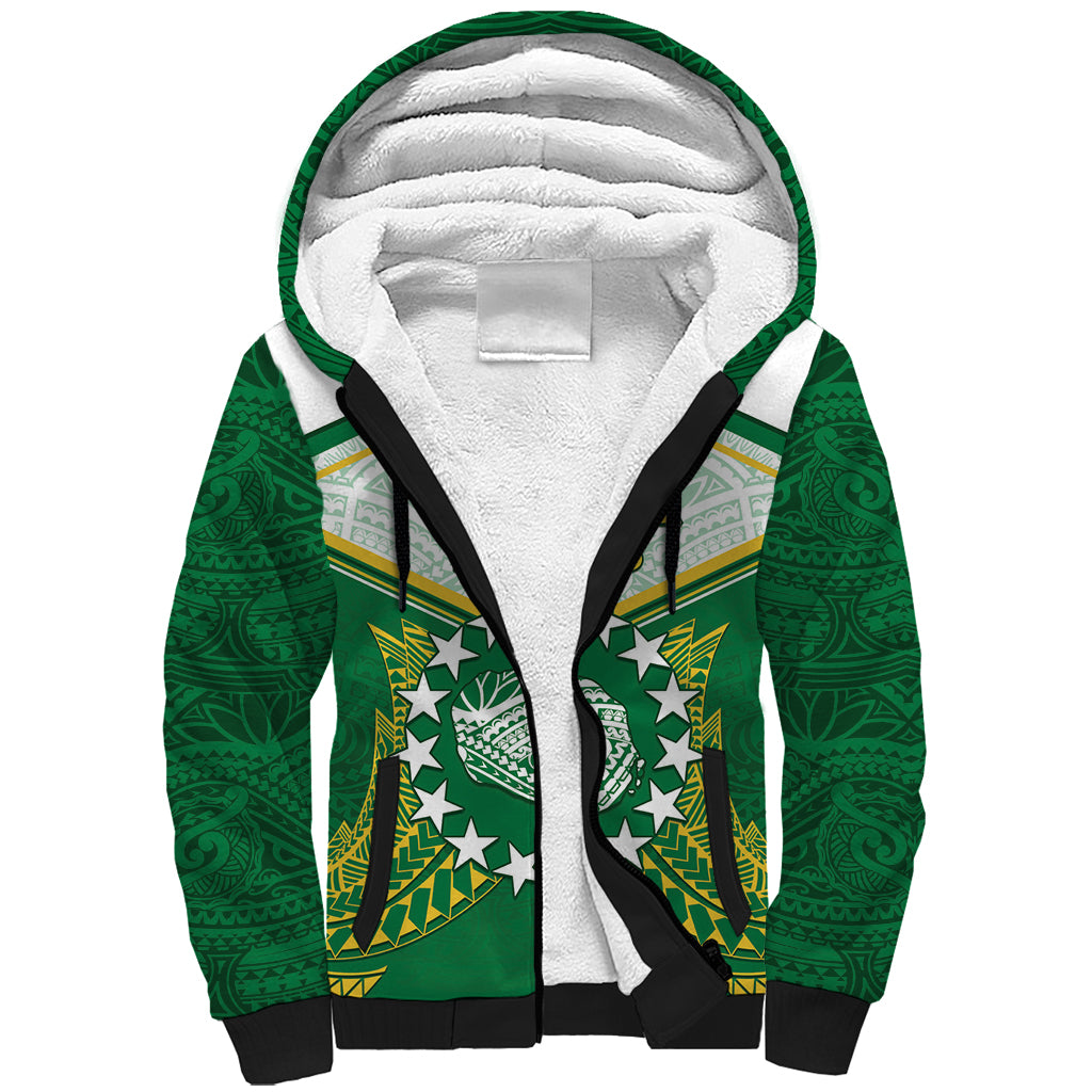 Personalised Cook Islands Ra o te Ui Ariki Sherpa Hoodie Polynesian Pattern