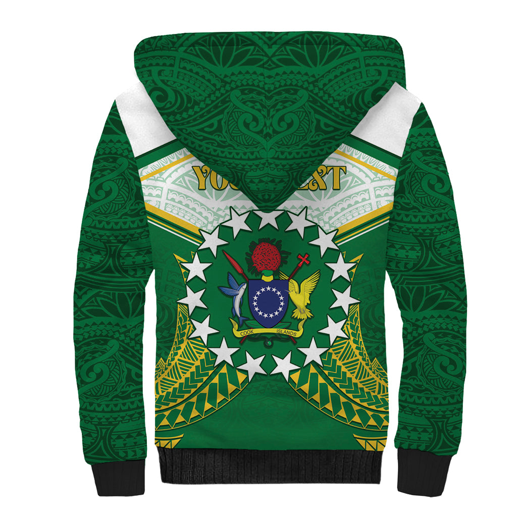 Personalised Cook Islands Ra o te Ui Ariki Sherpa Hoodie Polynesian Pattern