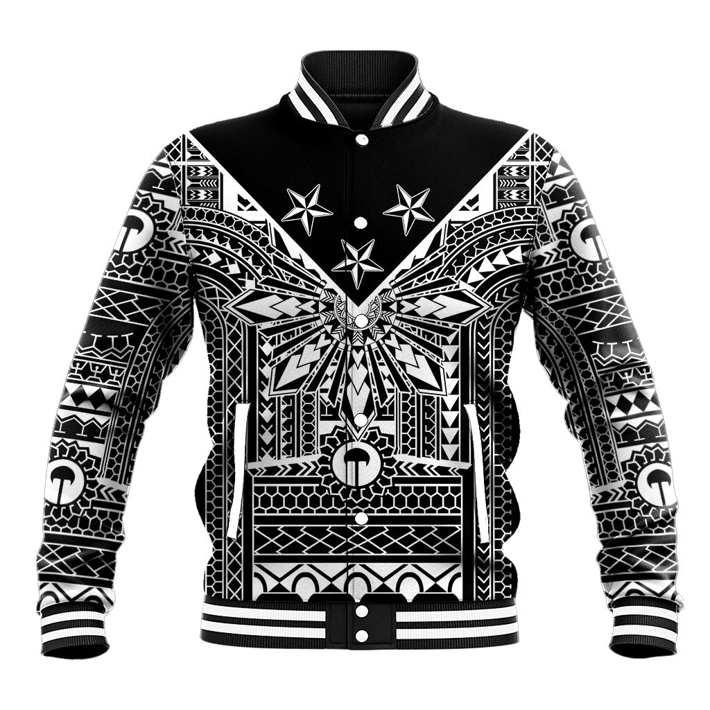Black Philippines Sun Star Baseball Jacket Igorot Tribal Inspiration