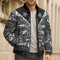 Black Philippines Sun Star Bomber Puffer Jacket Igorot Tribal Inspiration