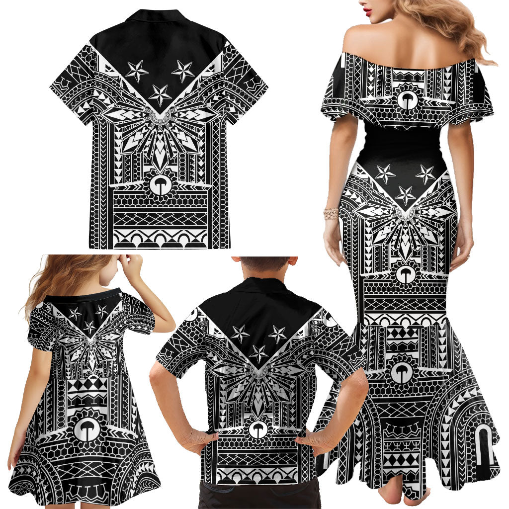 Black Philippines Sun Star Family Matching Mermaid Dress and Hawaiian Shirt Igorot Tribal Inspiration