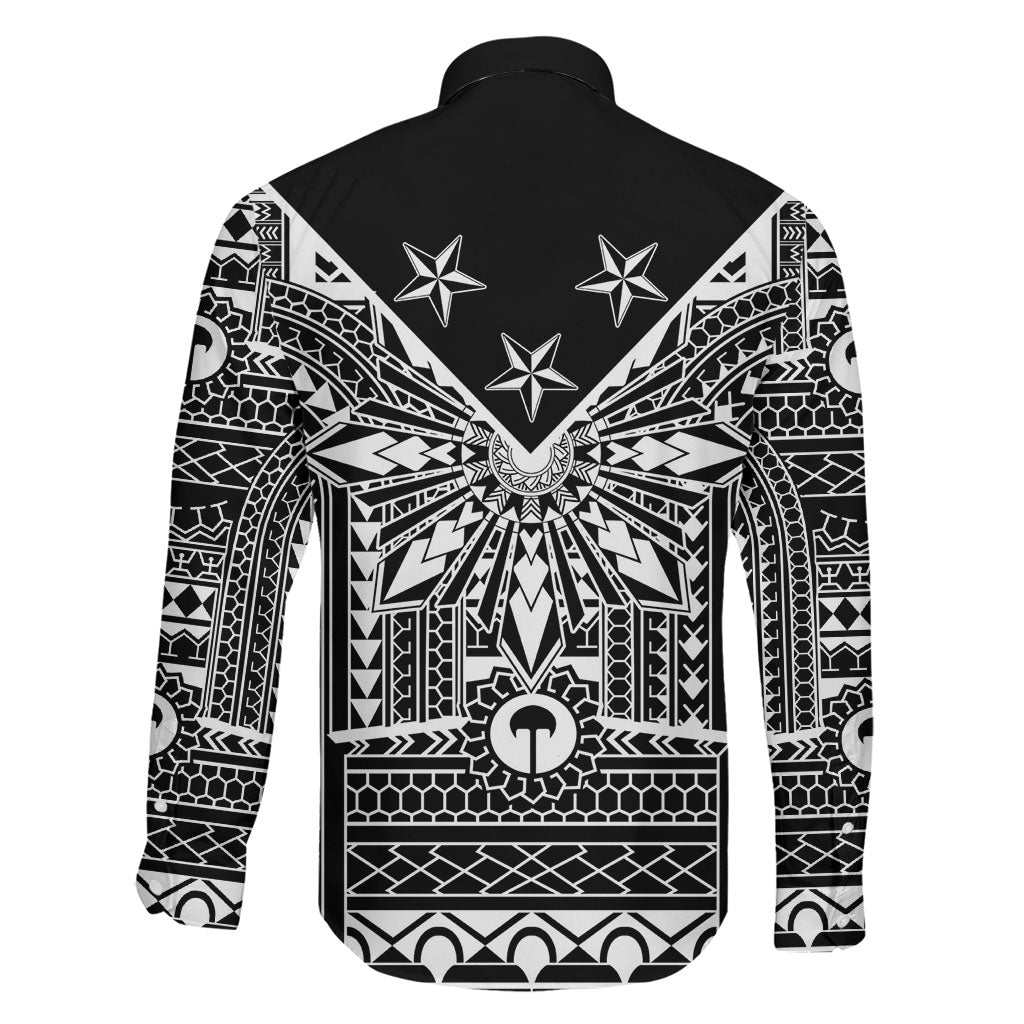 Black Philippines Sun Star Family Matching Off Shoulder Maxi Dress and Hawaiian Shirt Igorot Tribal Inspiration