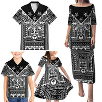 Black Philippines Sun Star Family Matching Puletasi and Hawaiian Shirt Igorot Tribal Inspiration