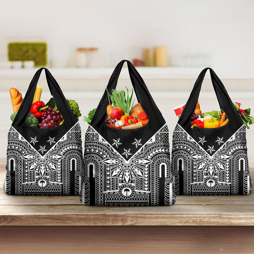 Black Philippines Sun Star Grocery Bag Igorot Tribal Inspiration