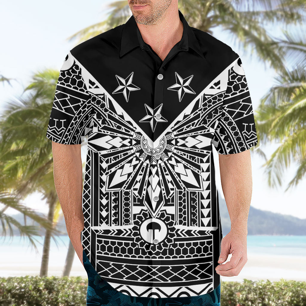 Black Philippines Sun Star Hawaiian Shirt Igorot Tribal Inspiration LT05 - Polynesian Pride