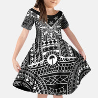 Black Philippines Sun Star Kid Short Sleeve Dress Igorot Tribal Inspiration LT05 KID Black - Polynesian Pride