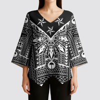 Black Philippines Sun Star Kimono Sleeve Blouse Igorot Tribal Inspiration