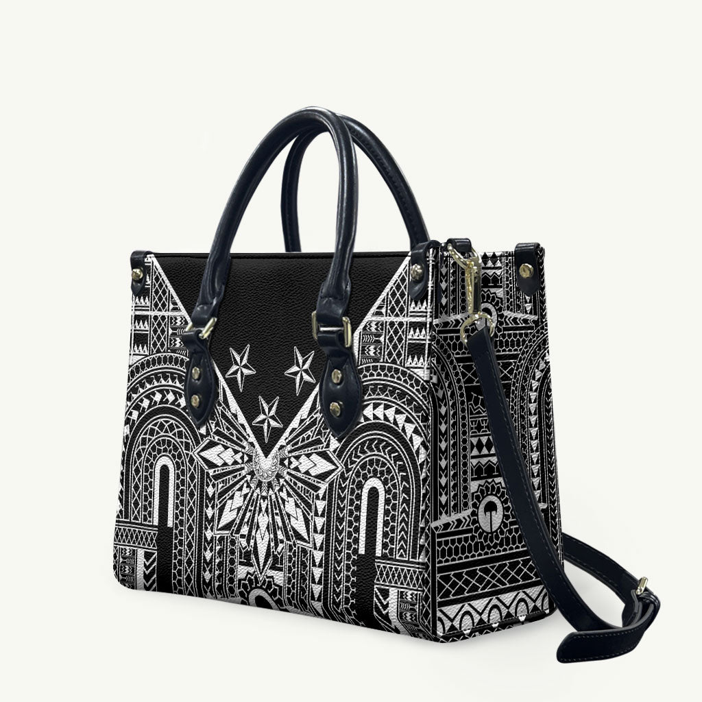 Black Philippines Sun Star Leather Bag Igorot Tribal Inspiration
