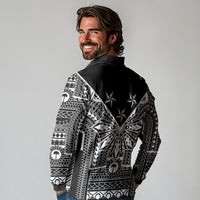 Black Philippines Sun Star Long Sleeve Polo Shirt Igorot Tribal Inspiration