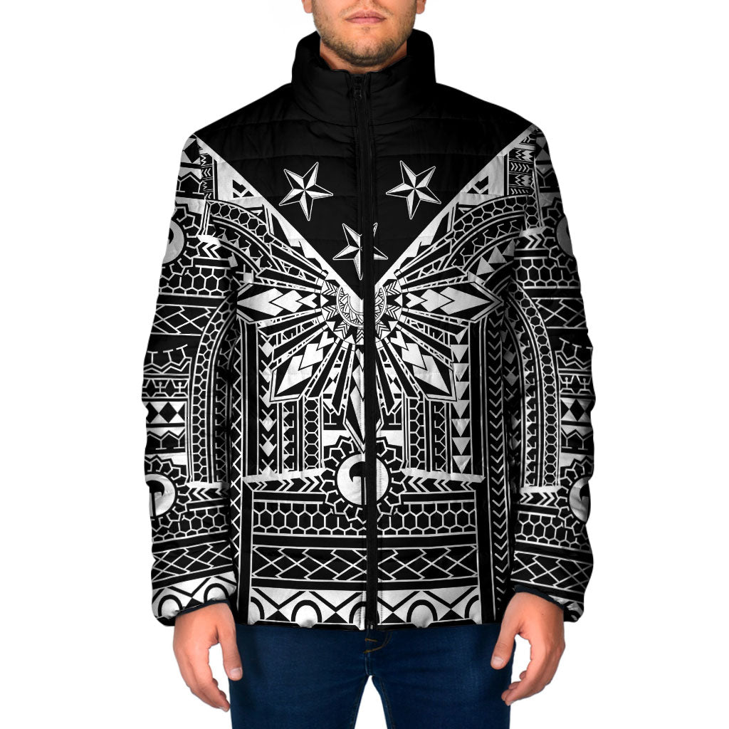 Black Philippines Sun Star Padded Jacket Igorot Tribal Inspiration