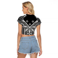 Black Philippines Sun Star Raglan Cropped T Shirt Igorot Tribal Inspiration