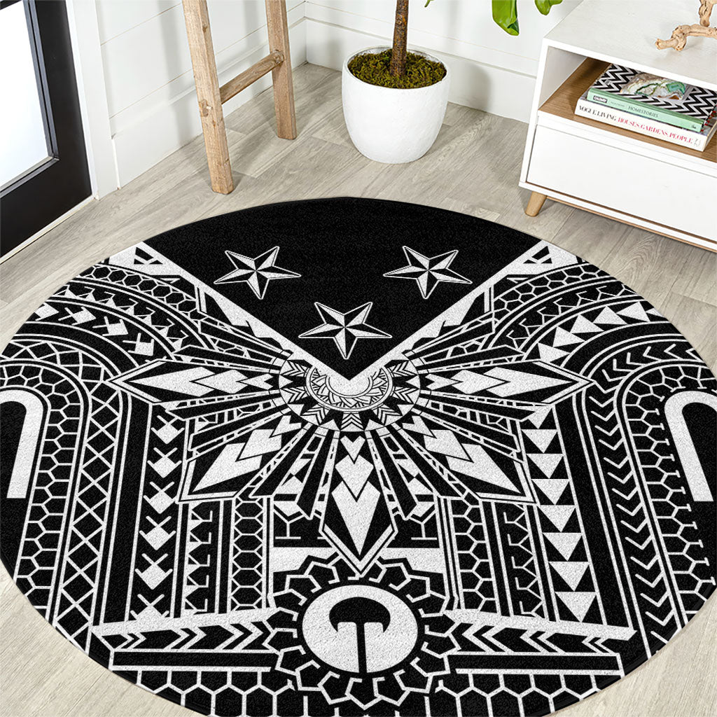 Black Philippines Sun Star Round Carpet Igorot Tribal Inspiration