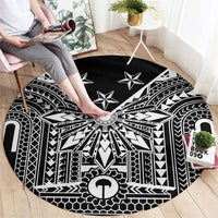 Black Philippines Sun Star Round Carpet Igorot Tribal Inspiration