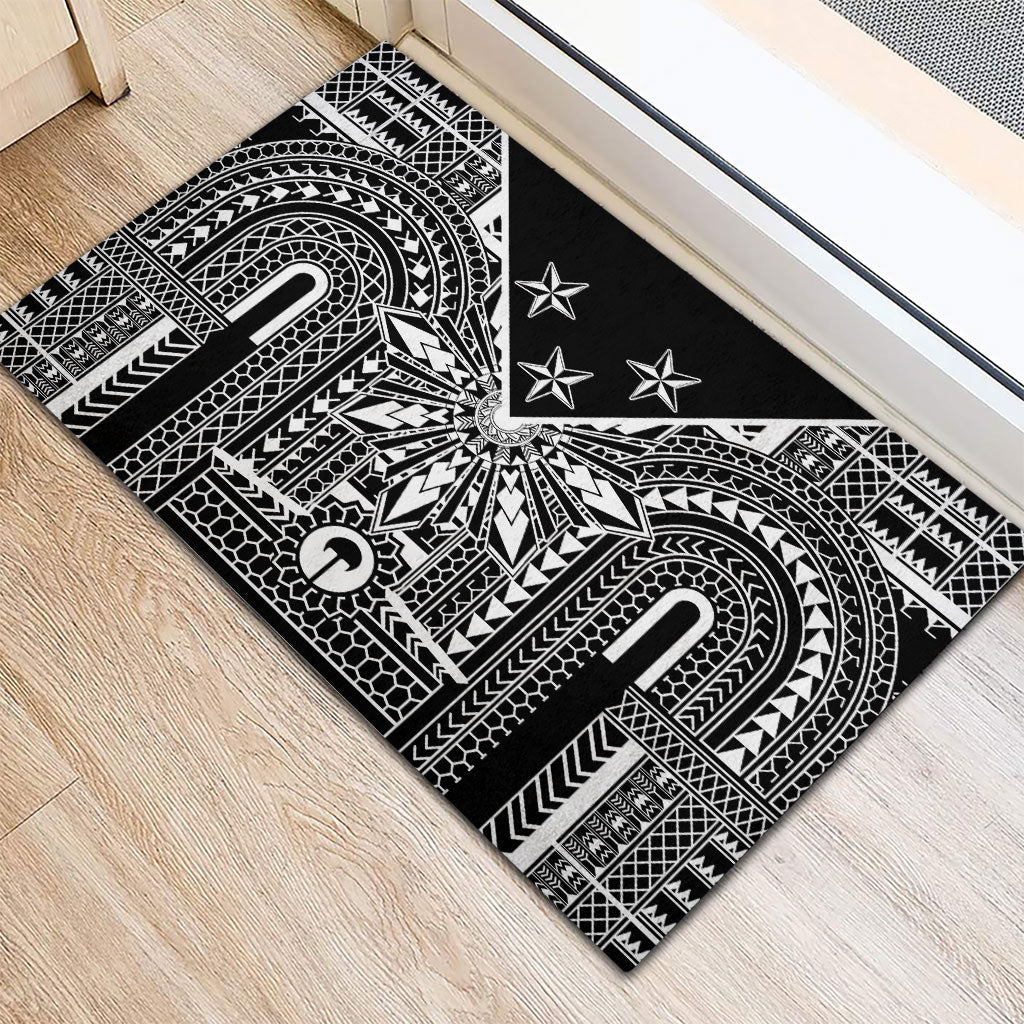 Black Philippines Sun Star Rubber Doormat Igorot Tribal Inspiration
