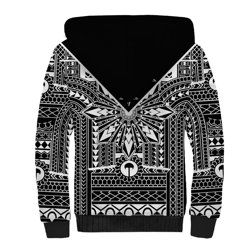 Black Philippines Sun Star Sherpa Hoodie Igorot Tribal Inspiration LT05 - Polynesian Pride