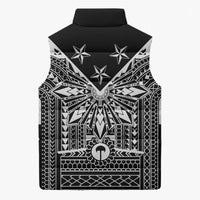 Black Philippines Sun Star Sleeveless Puffer Jacket Igorot Tribal Inspiration