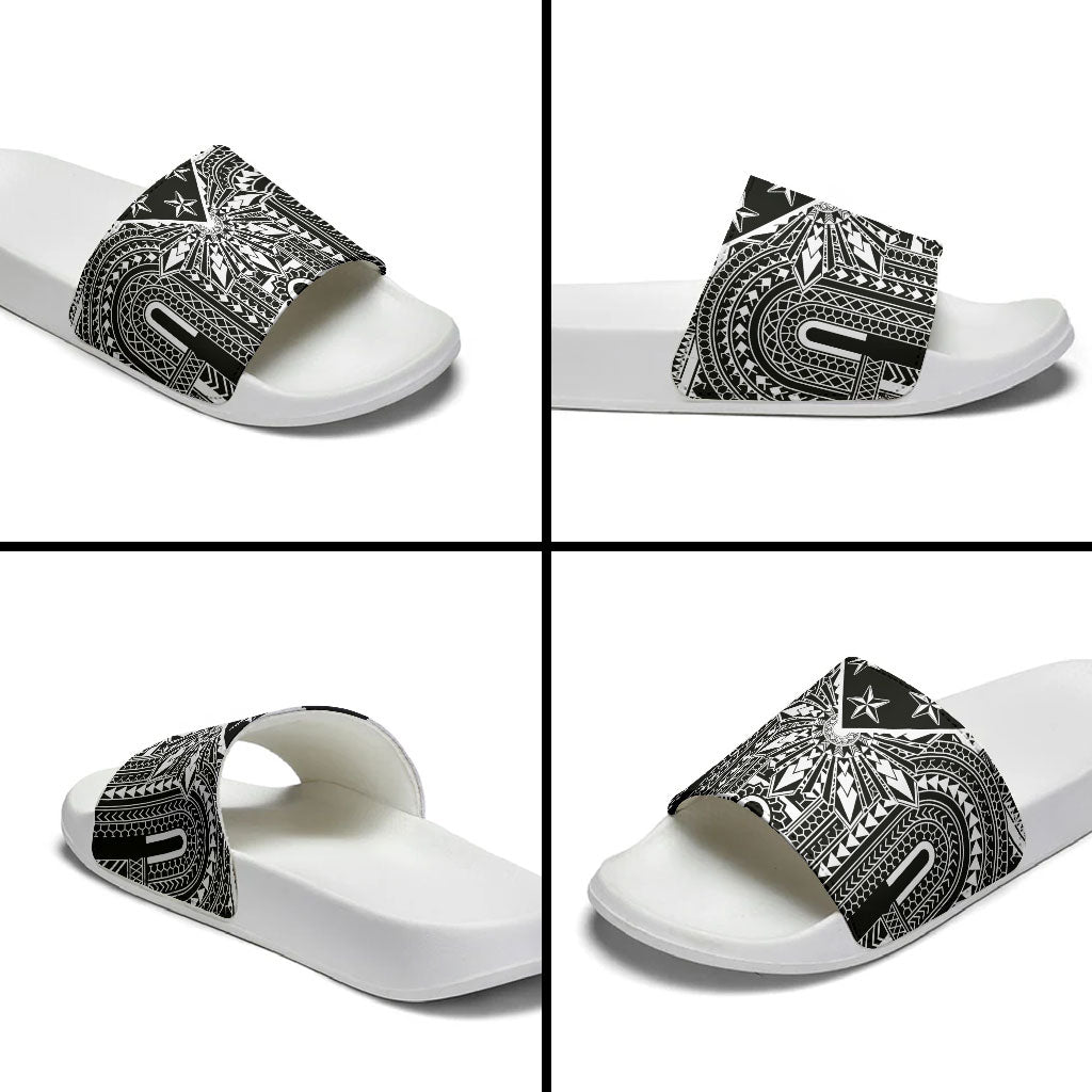 Black Philippines Sun Star Slide Sandals Igorot Tribal Inspiration