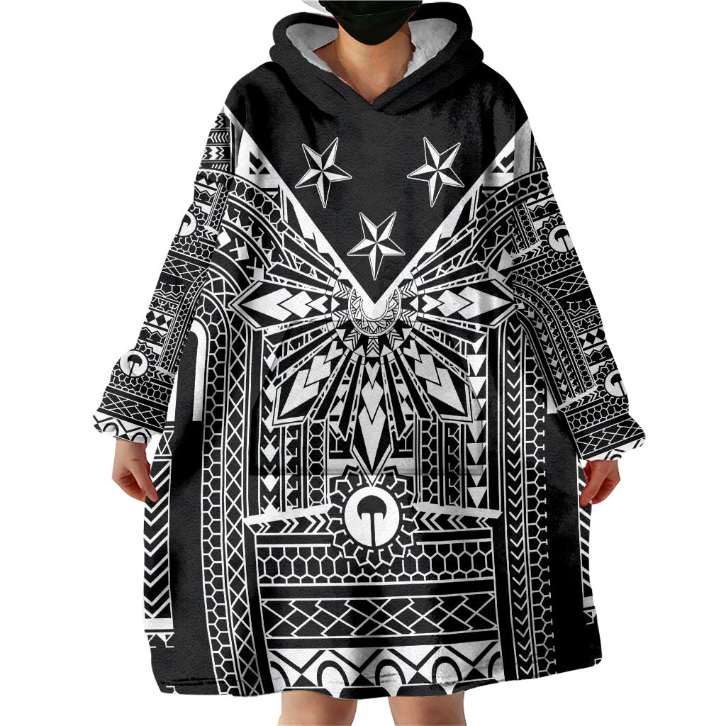 Black Philippines Sun Star Wearable Blanket Hoodie Igorot Tribal Inspiration