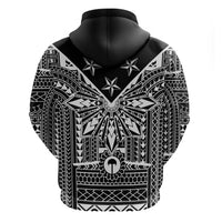 Black Philippines Sun Star Zip Hoodie Igorot Tribal Inspiration
