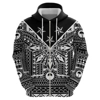 Black Philippines Sun Star Zip Hoodie Igorot Tribal Inspiration