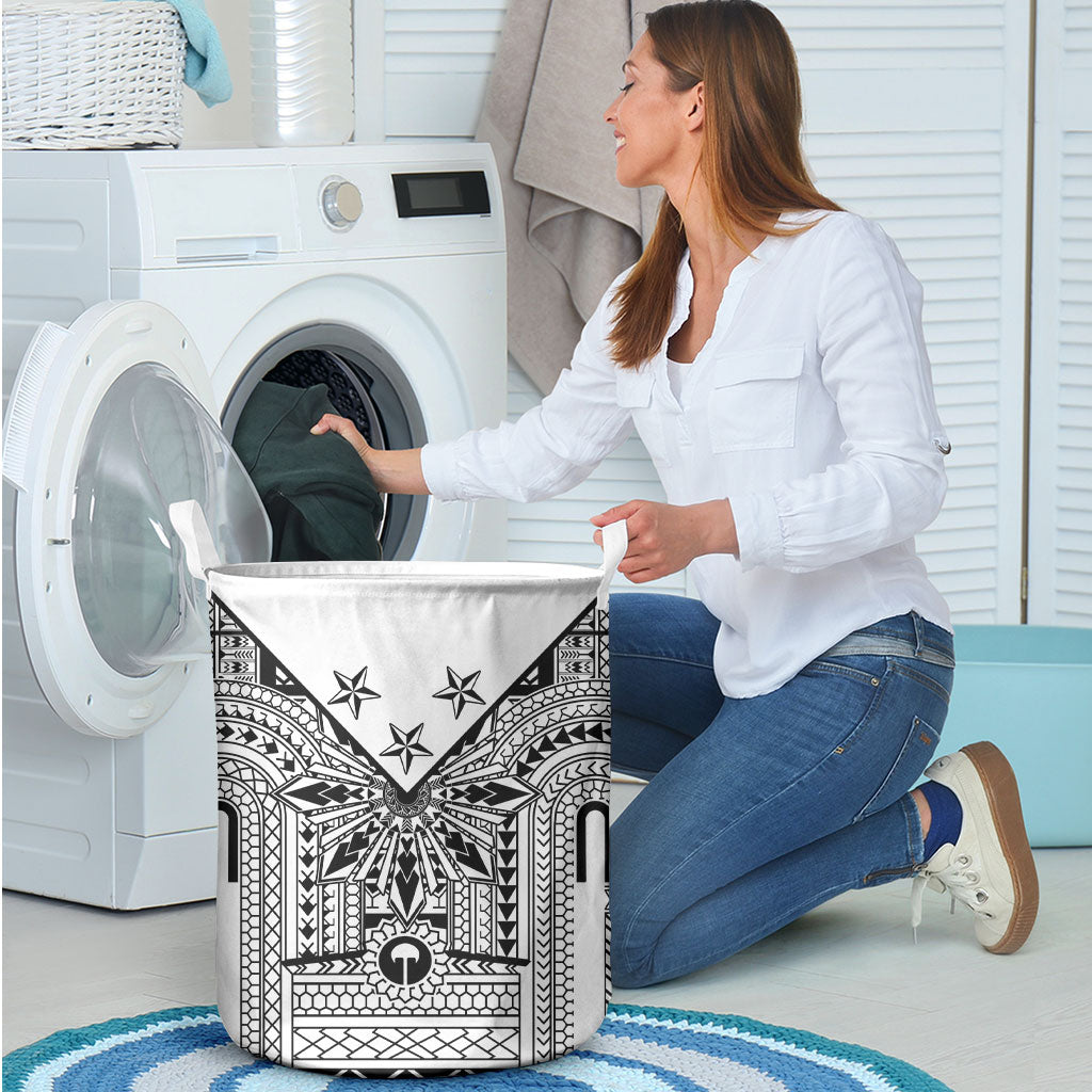 White Philippines Sun Star Laundry Basket Igorot Tribal Inspiration