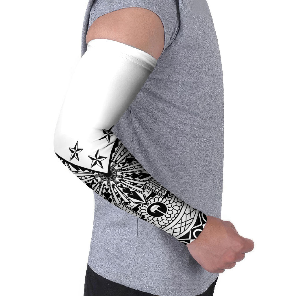 White Philippines Sun Star Arm Sleeves Igorot Tribal Inspiration