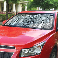 White Philippines Sun Star Auto Sun Shade Igorot Tribal Inspiration