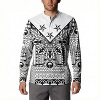 White Philippines Sun Star Button Sweatshirt Igorot Tribal Inspiration