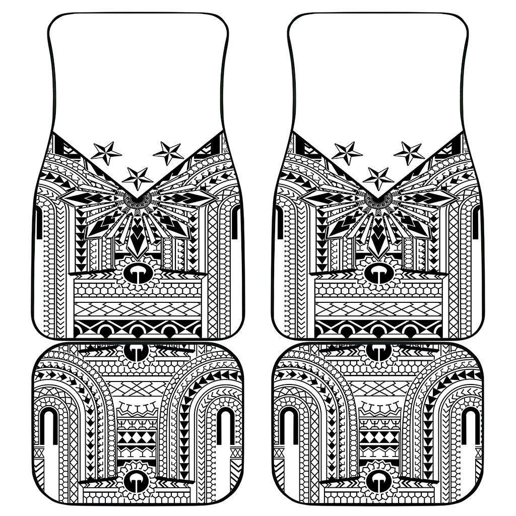 White Philippines Sun Star Car Mats Igorot Tribal Inspiration