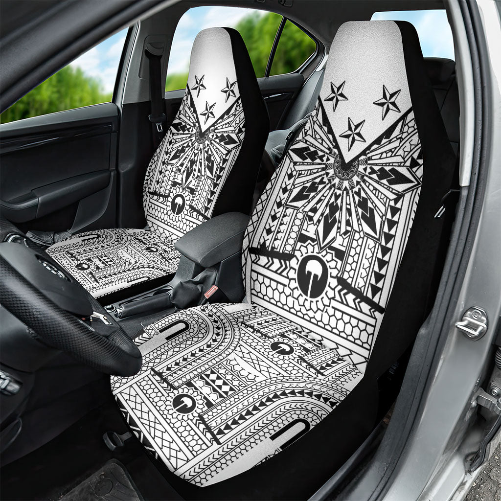 White Philippines Sun Star Car Seat Cover Igorot Tribal Inspiration