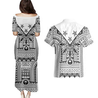 White Philippines Sun Star Couples Matching Puletasi and Hawaiian Shirt Igorot Tribal Inspiration LT05 - Polynesian Pride