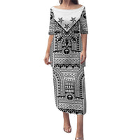 White Philippines Sun Star Family Matching Puletasi and Hawaiian Shirt Igorot Tribal Inspiration