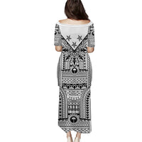 White Philippines Sun Star Family Matching Puletasi and Hawaiian Shirt Igorot Tribal Inspiration
