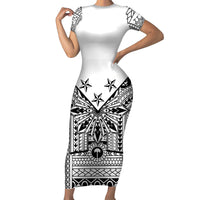 White Philippines Sun Star Family Matching Short Sleeve Bodycon Dress and Hawaiian Shirt Igorot Tribal Inspiration