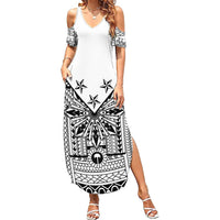 White Philippines Sun Star Family Matching Summer Maxi Dress and Hawaiian Shirt Igorot Tribal Inspiration