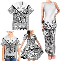 White Philippines Sun Star Family Matching Tank Maxi Dress and Hawaiian Shirt Igorot Tribal Inspiration