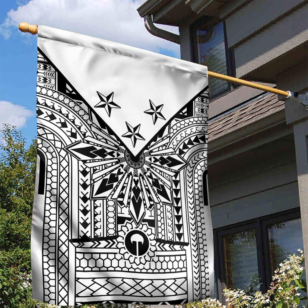 White Philippines Sun Star Garden Flag Igorot Tribal Inspiration