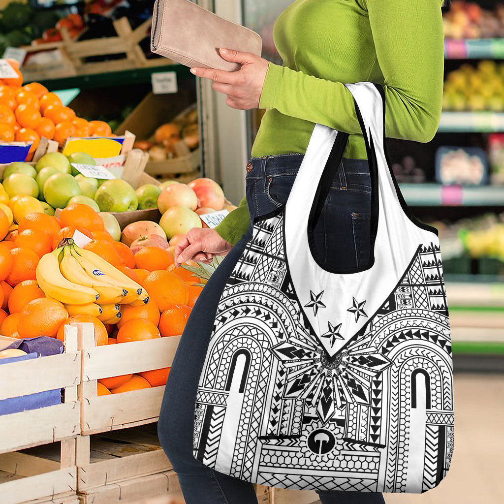 White Philippines Sun Star Grocery Bag Igorot Tribal Inspiration