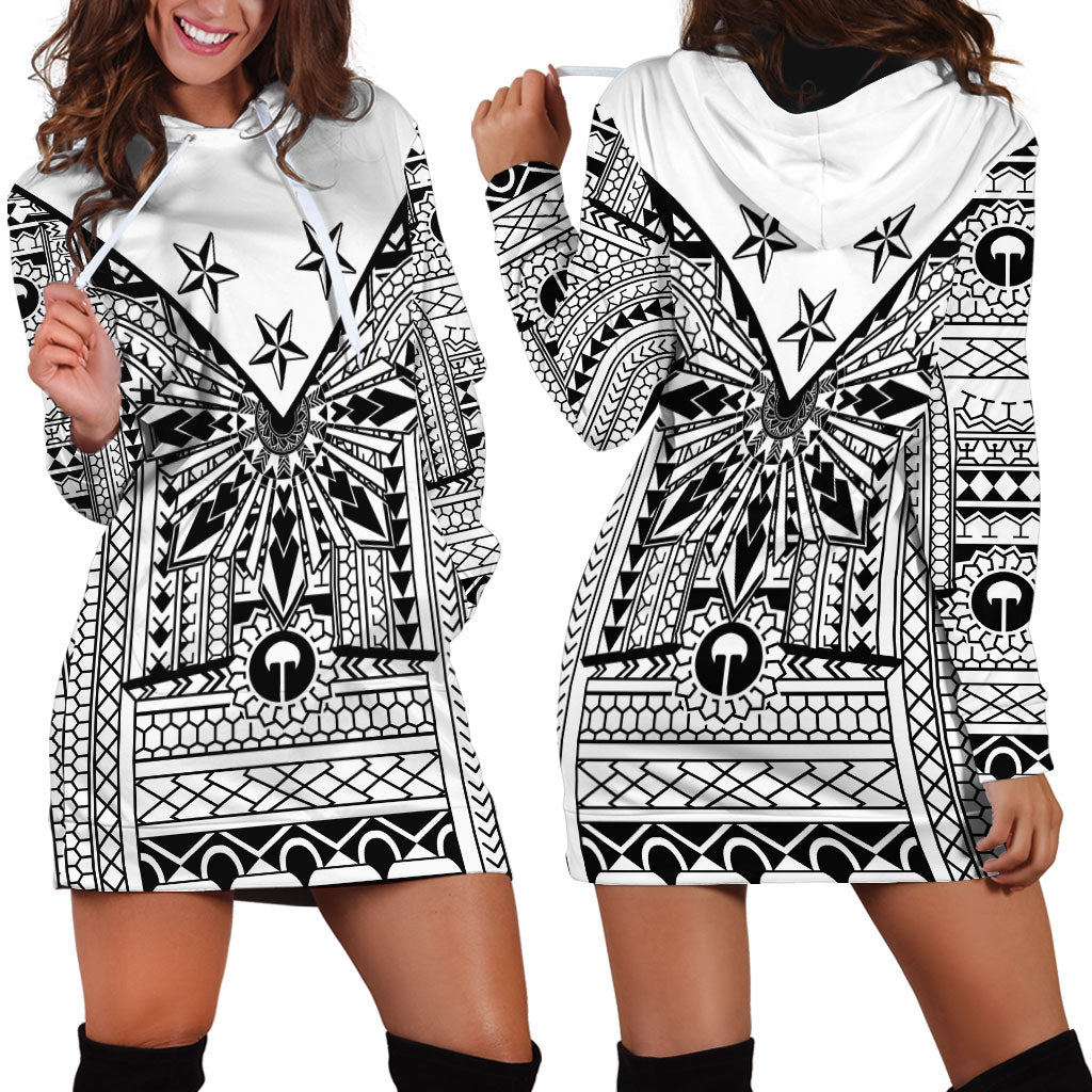 White Philippines Sun Star Hoodie Dress Igorot Tribal Inspiration