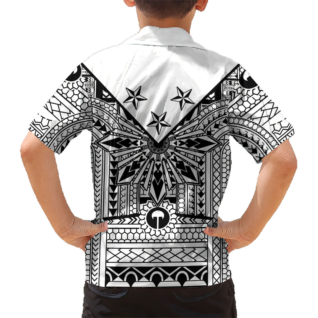 White Philippines Sun Star Kid Hawaiian Shirt Igorot Tribal Inspiration