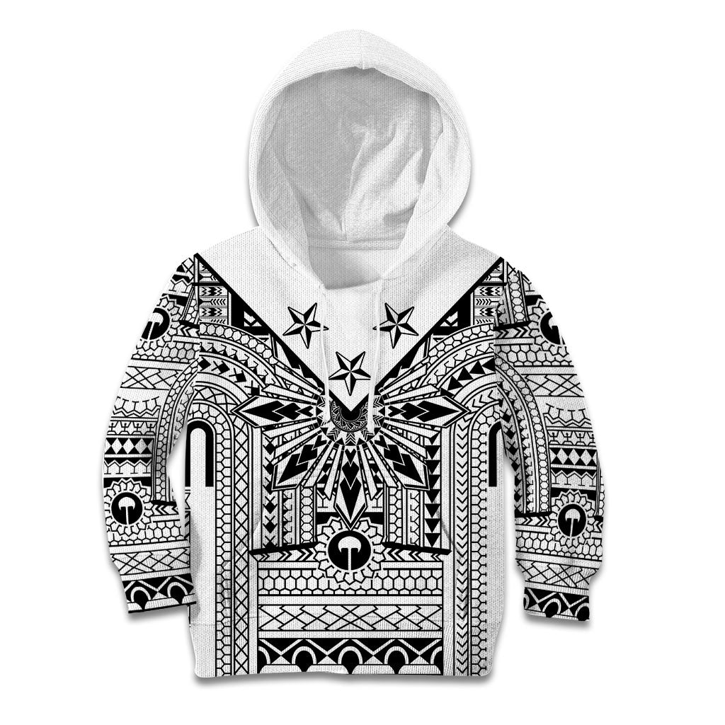 White Philippines Sun Star Kid Hoodie Igorot Tribal Inspiration