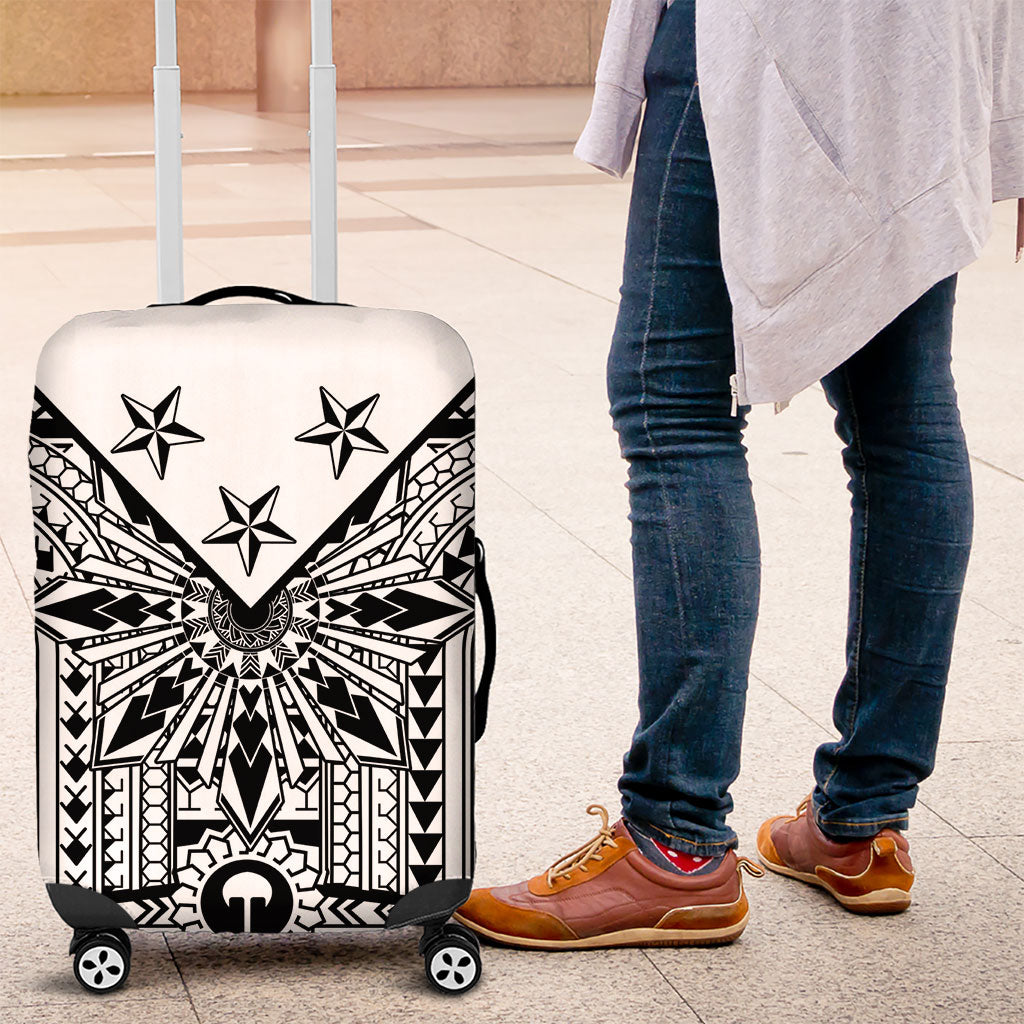 White Philippines Sun Star Luggage Cover Igorot Tribal Inspiration