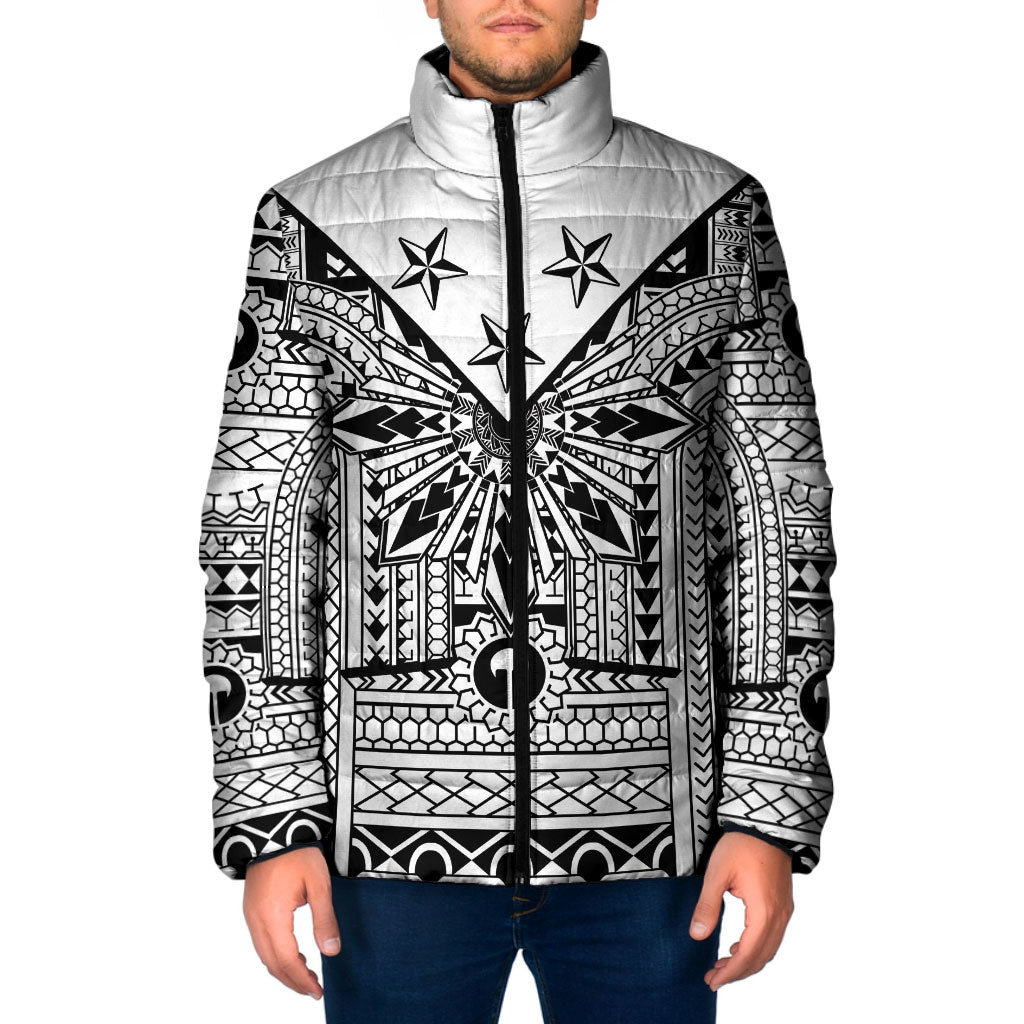 White Philippines Sun Star Padded Jacket Igorot Tribal Inspiration