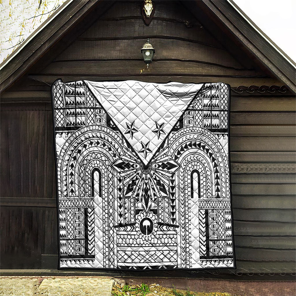 White Philippines Sun Star Quilt Igorot Tribal Inspiration