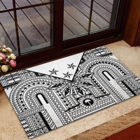 White Philippines Sun Star Rubber Doormat Igorot Tribal Inspiration