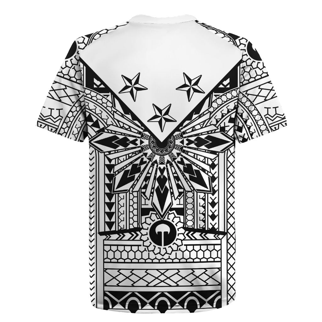 White Philippines Sun Star Rugby Jersey Igorot Tribal Inspiration
