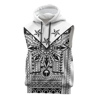 White Philippines Sun Star Sleeveless Hoodie Igorot Tribal Inspiration
